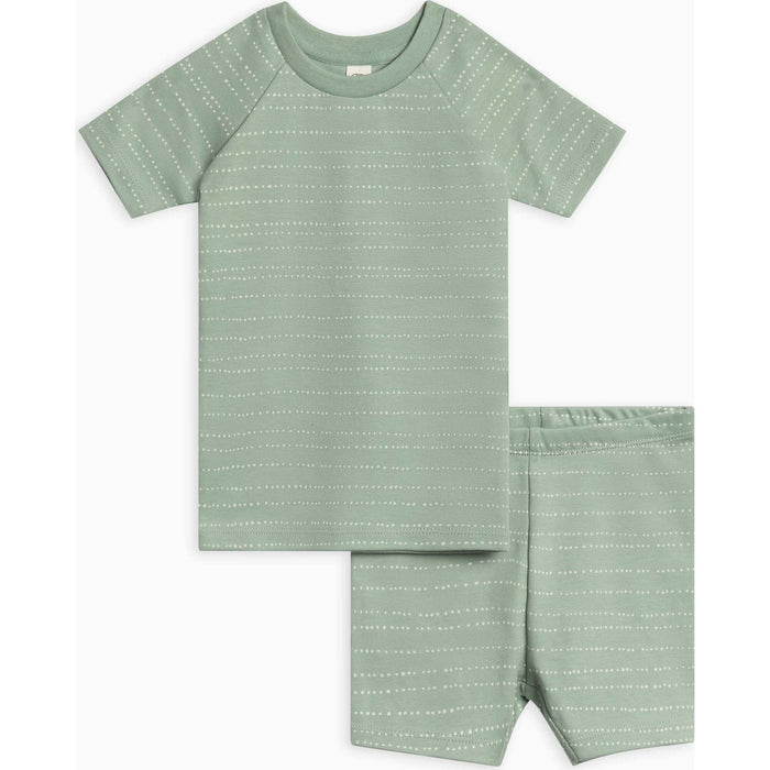 Colored Organics 2-Piece Short Sleeve Jammie Set - Pebble / Jade