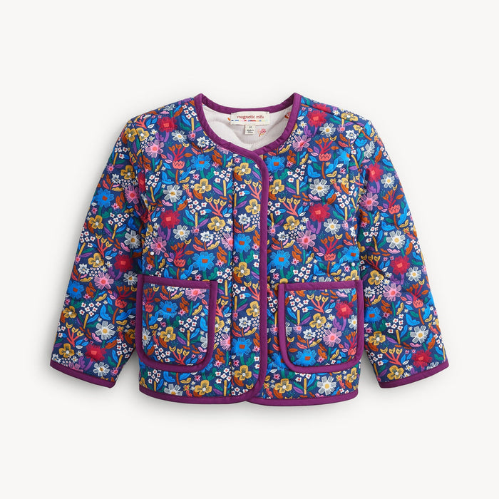Magnetic Me Floral Quilted Reversible Girls Jacket