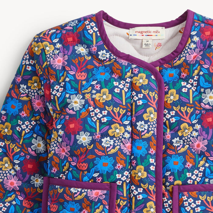 Magnetic Me Floral Quilted Reversible Girls Jacket