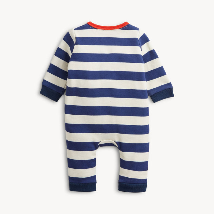 Magnetic Me Navy Stripe French Terry Boys Romper