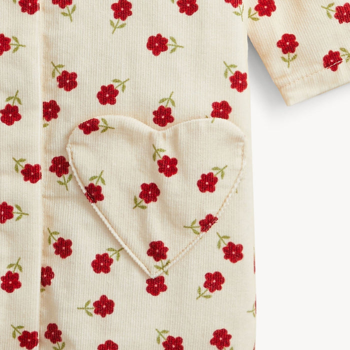 Magnetic Me Floral Corduroy Ruffle Jumpsuit