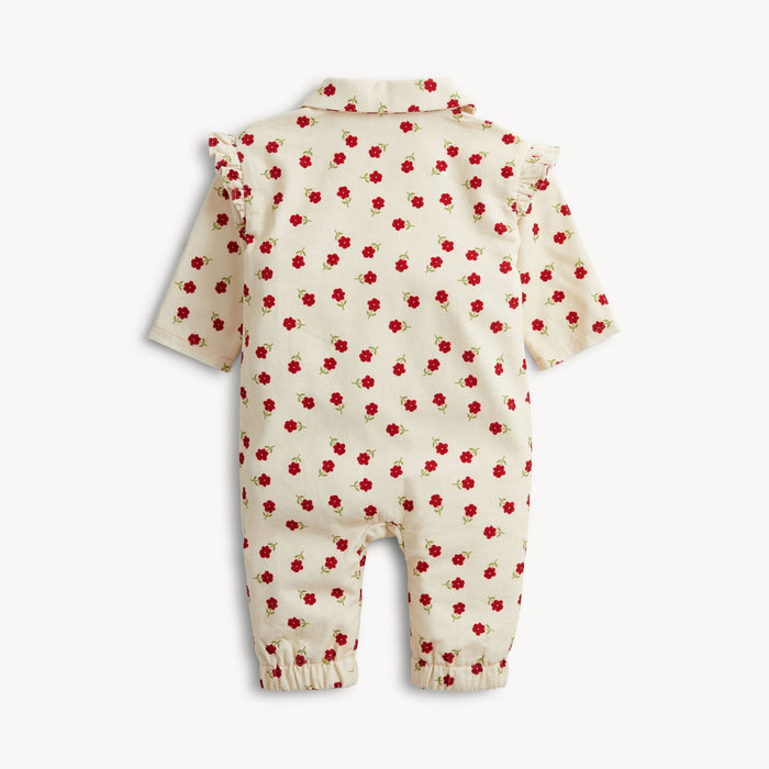 Magnetic Me Floral Corduroy Ruffle Jumpsuit