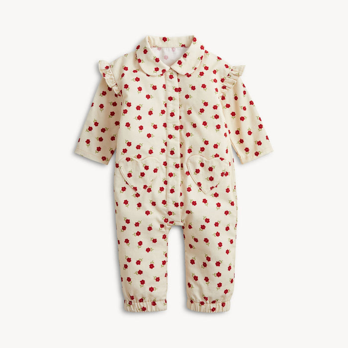 Magnetic Me Floral Corduroy Ruffle Jumpsuit