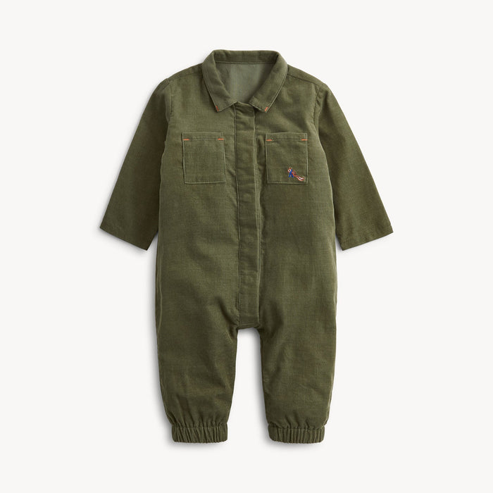 Magnetic Me Green Corduroy Boy Romper