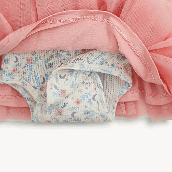 Magnetic Me Waffle White Floral Baby Girls Tutu Dress