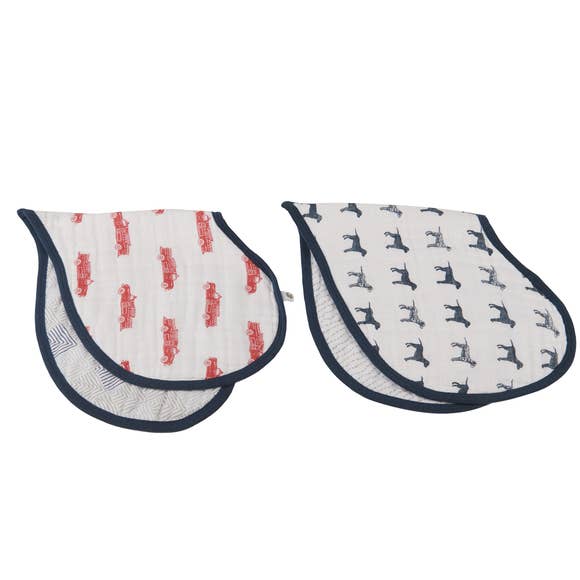 Newcastle Classics Heart Bibs / Burp Cloth 2pk