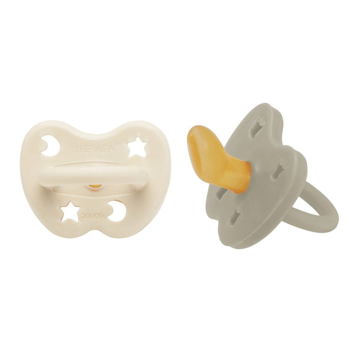 Hevea Natural Rubber Pacifier 0-3 Months - ORTHODONTIC 2 Pk