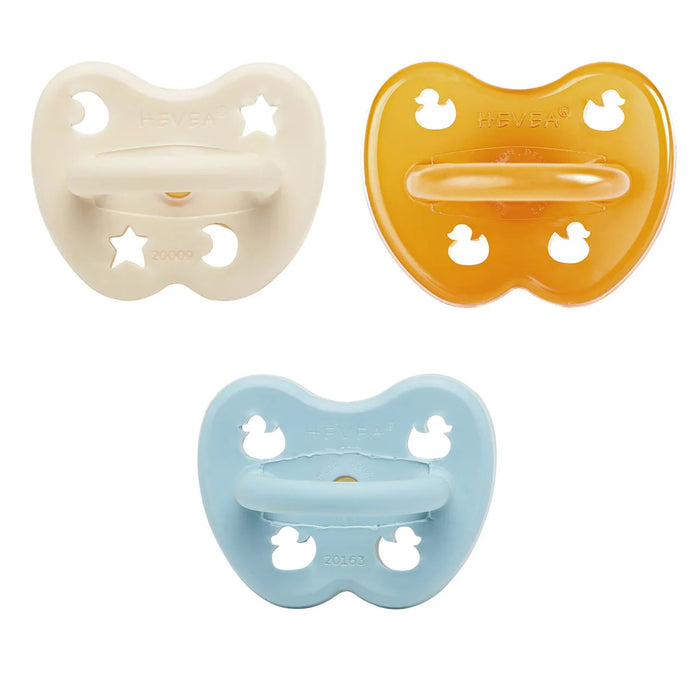 Hevea Trial Trio-Pack Natural Rubber Pacifiers for 0+ Months