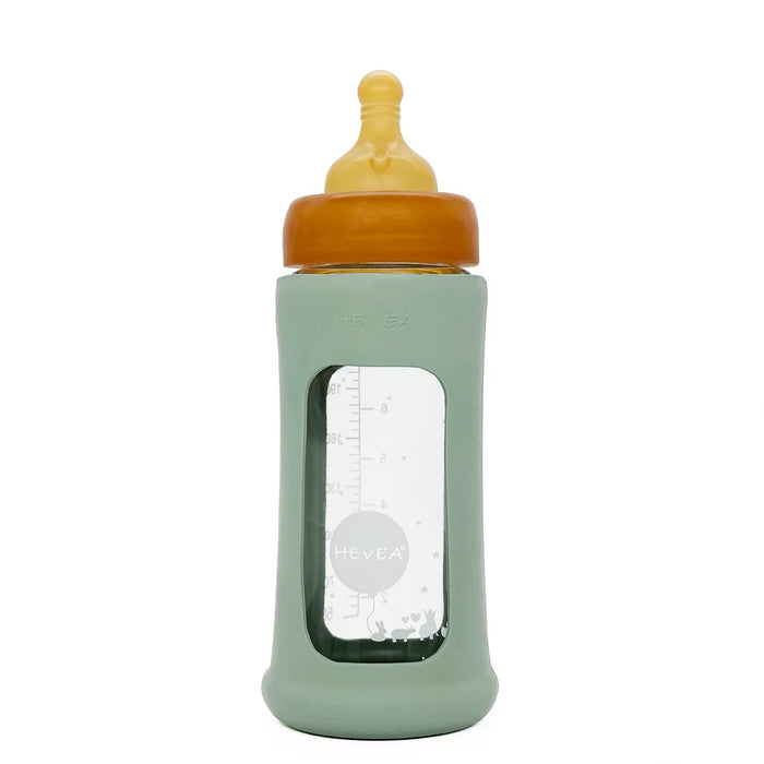 Hevea Wide Neck Glass Bottle with Sleeve - Single Pack - 8.5oz