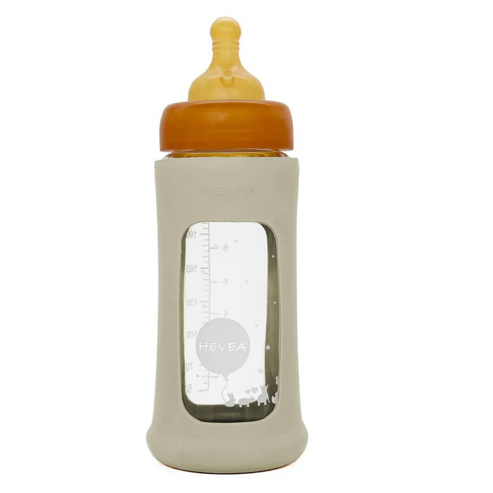 Hevea Wide Neck Glass Bottle with Sleeve - Single Pack - 8.5oz