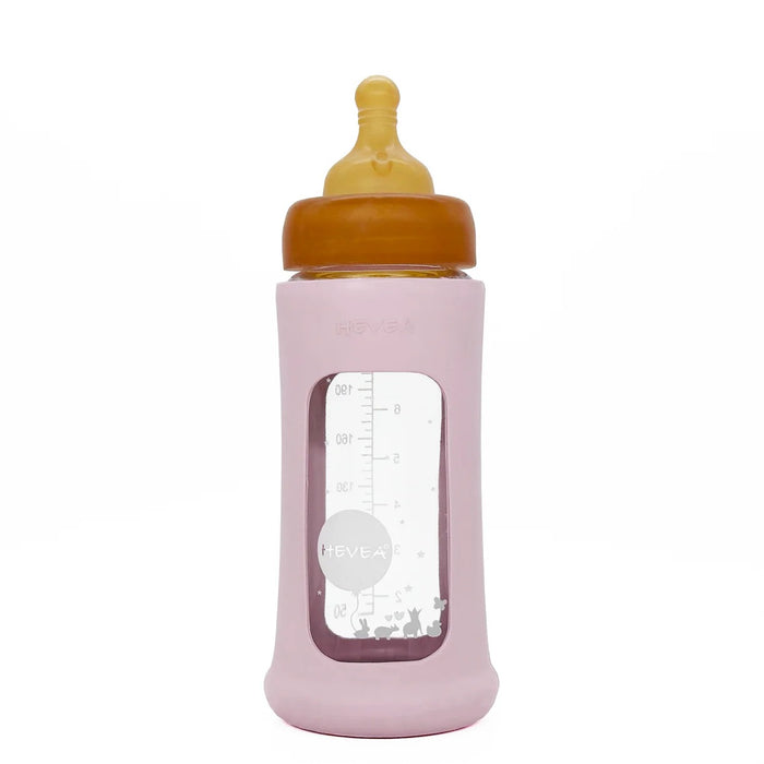 Hevea Wide Neck Glass Bottle with Sleeve - Single Pack - 8.5oz