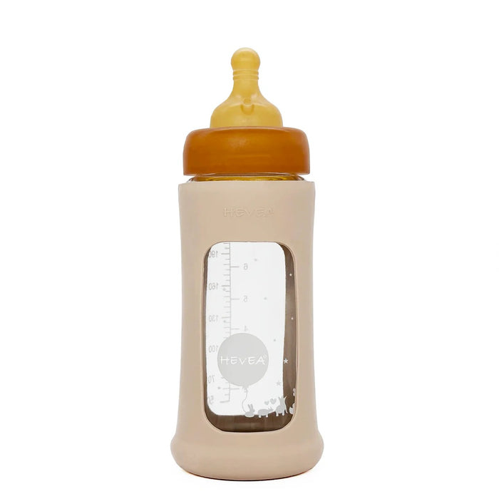 Hevea Wide Neck Glass Bottle with Sleeve - Single Pack - 8.5oz
