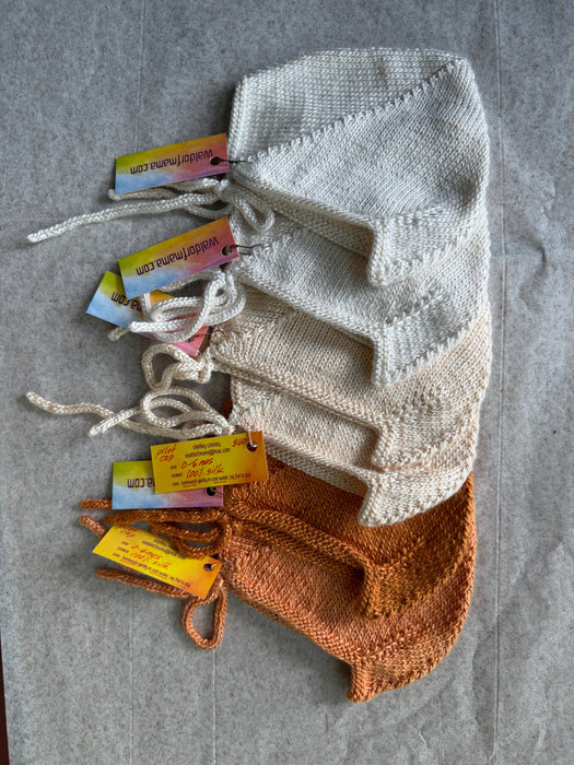 Waldorf Mama Knitted Pilot Caps - Handmade, 100% Silk