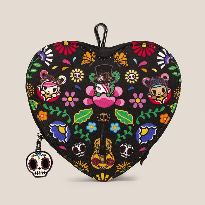 JuJuBe tokidoki Heart Mini Bag Clip-On Pouch Accessory | Dia de los Muertos