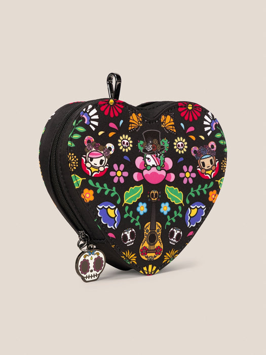 JuJuBe tokidoki Heart Mini Bag Clip-On Pouch Accessory | Dia de los Muertos
