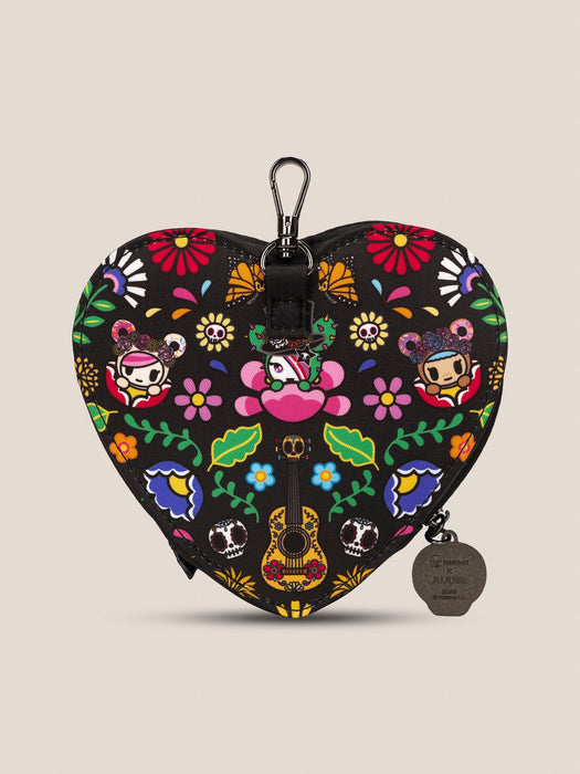 JuJuBe tokidoki Heart Mini Bag Clip-On Pouch Accessory | Dia de los Muertos