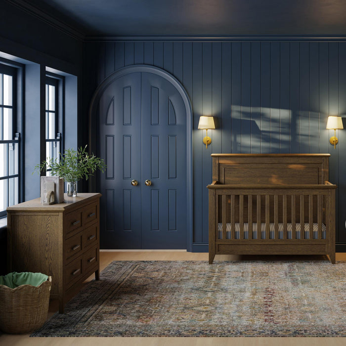 Monogram by Namesake Barrow Rustic 4-in-1  Convertible Flat Top Crib