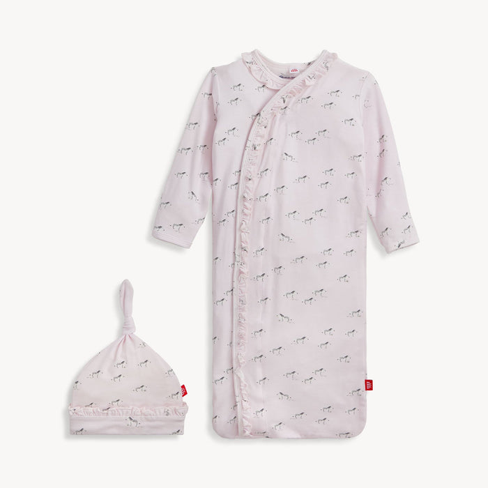 Magnetic Me Pink Savannah Plains Modal Gown + Hat with Ruffle