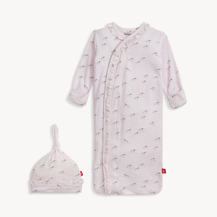 Magnetic Me Pink Savannah Plains Modal Gown + Hat with Ruffle