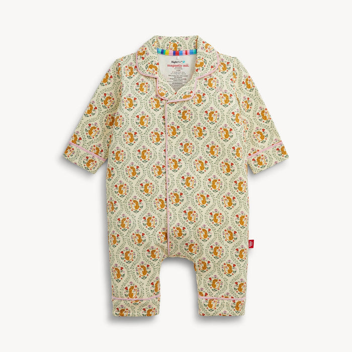 Magnetic Me Fleur Sauvage Ruffle Pant Romper with Piping