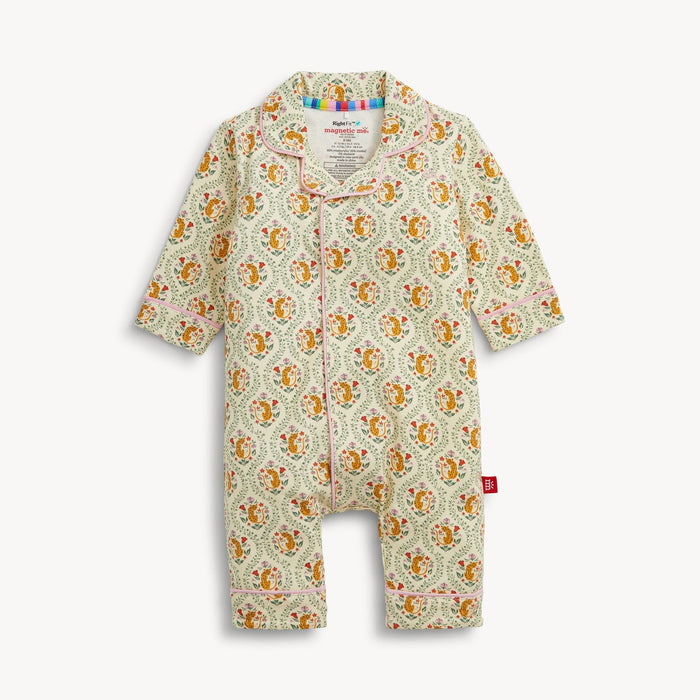Magnetic Me Fleur Sauvage Ruffle Pant Romper with Piping