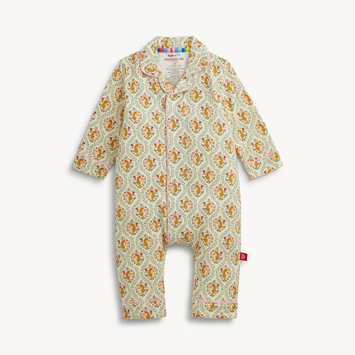 Magnetic Me Fleur Sauvage Ruffle Pant Romper with Piping