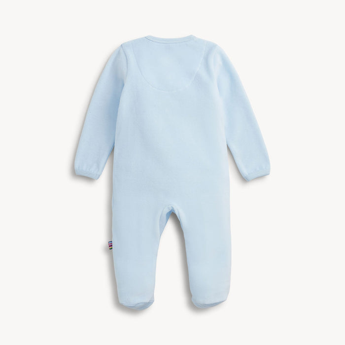 Magnetic Me Embroidery Dogs Blue Velour Footie