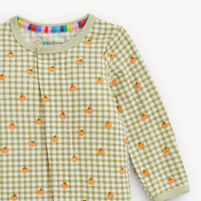 Magnetic Me Pumpkin Plaid Modal Footie
