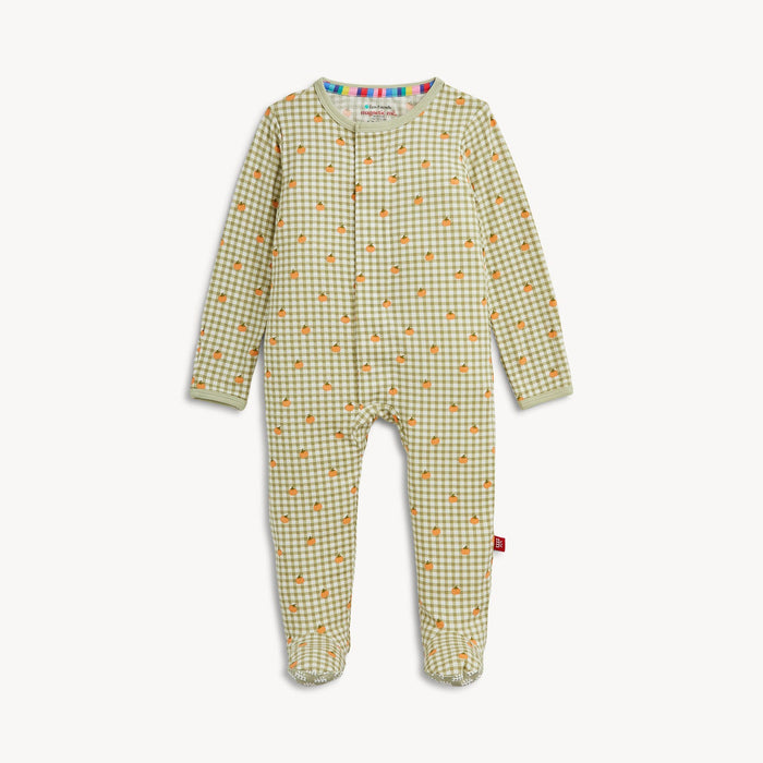 Magnetic Me Pumpkin Plaid Modal Footie