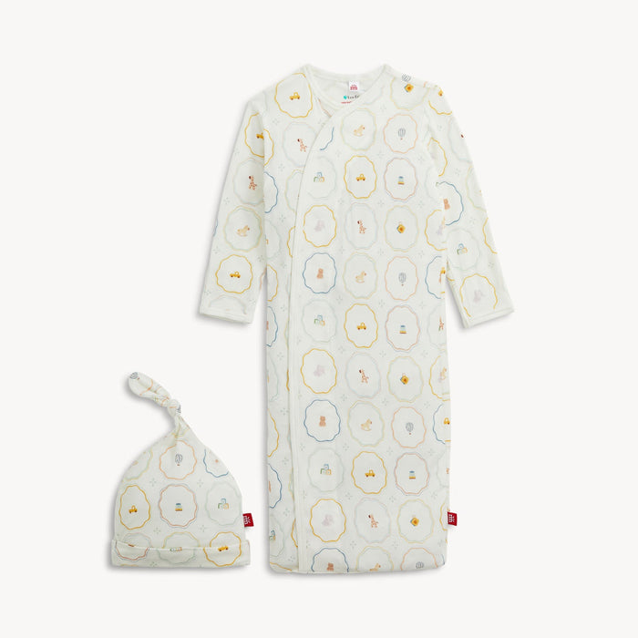 Magnetic Me Nursery Magic Cream Modal Gown+Hat Set