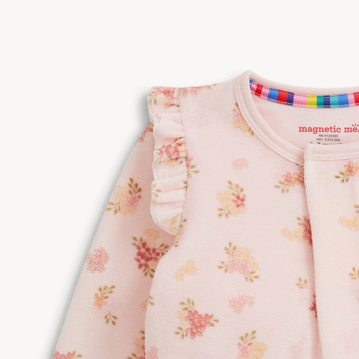 Magnetic Me Floral Girls Velour Footie