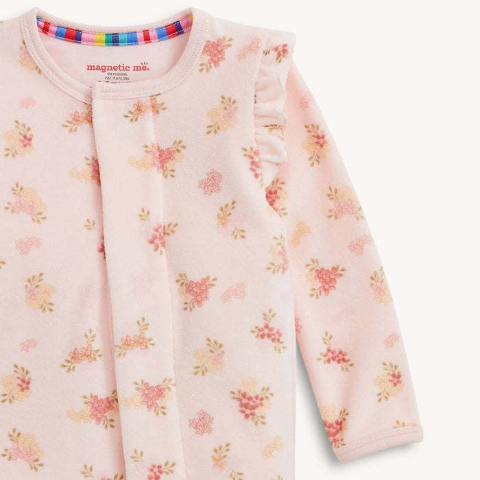 Magnetic Me Floral Girls Velour Footie