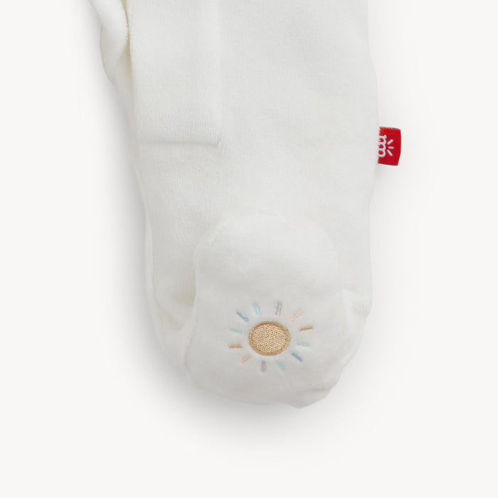 Magnetic Me Emroidery Giraffe Cream Velour Footie