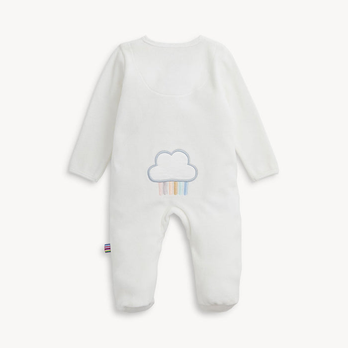 Magnetic Me Emroidery Giraffe Cream Velour Footie