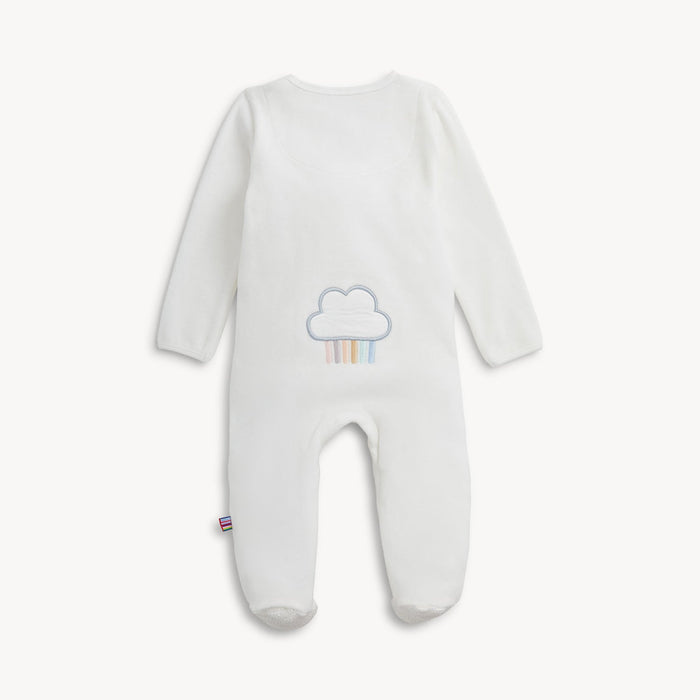 Magnetic Me Emroidery Giraffe Cream Velour Footie