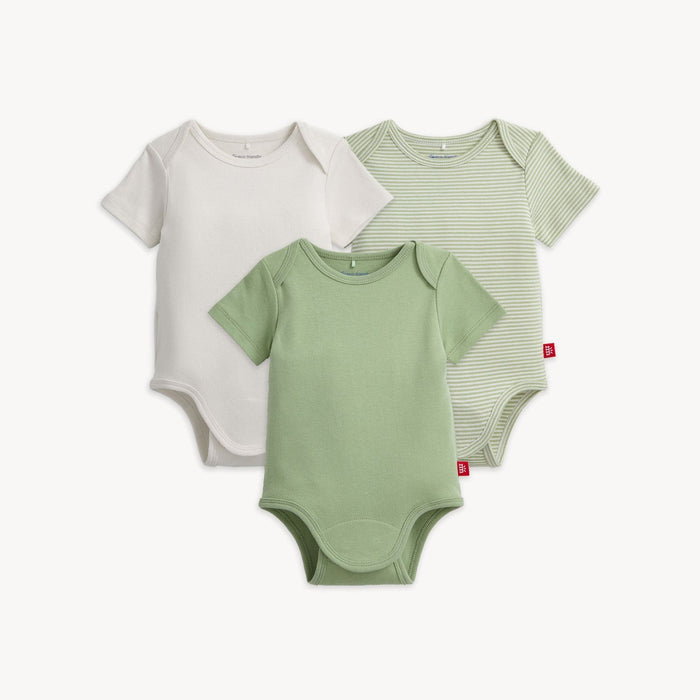 Magnetic Me Organic Cotton Bodysuit 3 Pk - Creme/Central Park/Central Park Stripe