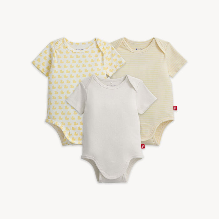 Magnetic Me Organic Cotton Bodysuit 3 Pk - Many Ducks/Creme/Provence Stripe