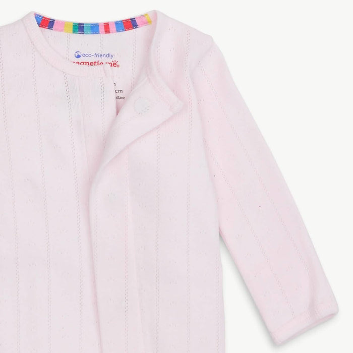 Magnetic Me Modal Magnetic Footie Pink Love Lines Pointelle