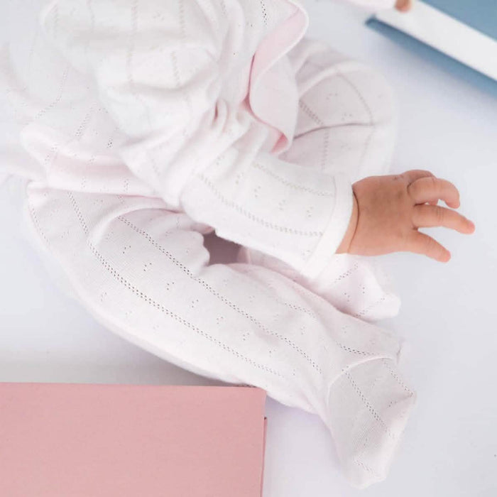 Magnetic Me Modal Magnetic Footie Pink Love Lines Pointelle