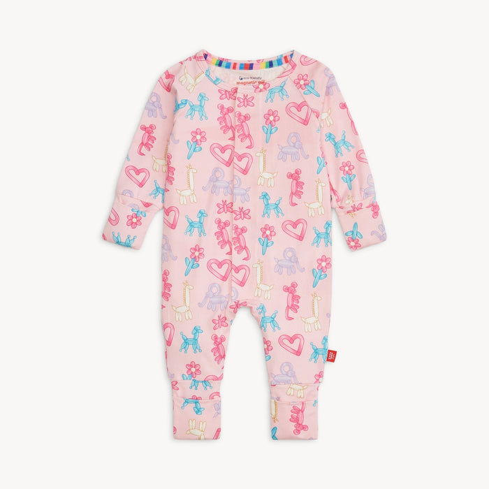 Magnetic Me Modal Convertible Grow with Me Coverall: Pink Party Animals Glow in the Dark