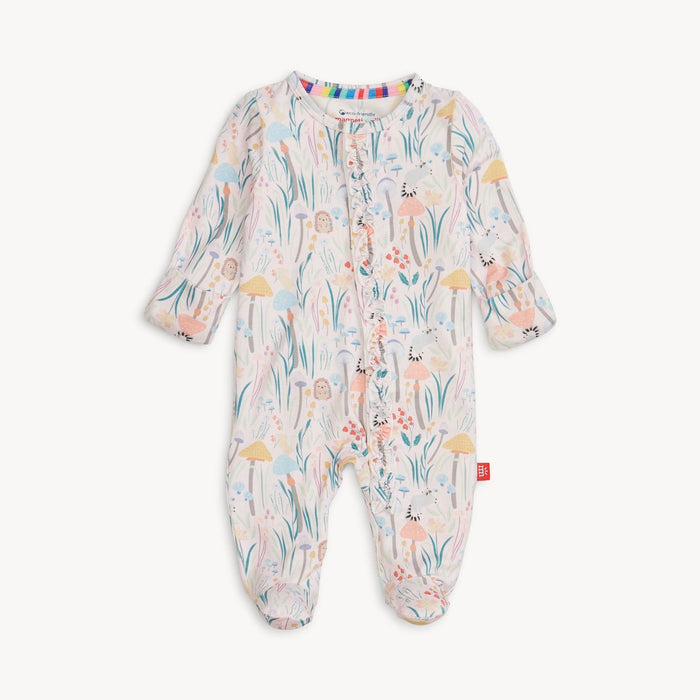Magnetic Me Modal Footie with Ruffles: Shrooms & Bloom