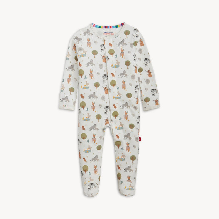 Magnetic Me Organic Cotton Footie: Funny Farm