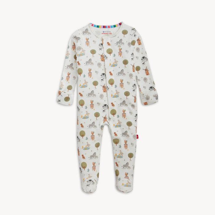 Magnetic Me Organic Cotton Footie: Funny Farm