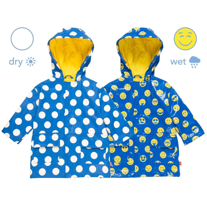 Magnetic Me Raincoat: Blue Polka Dot Emoji