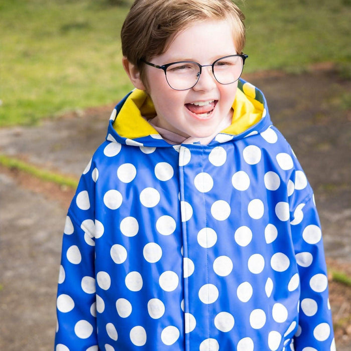 Magnetic Me Raincoat: Blue Polka Dot Emoji