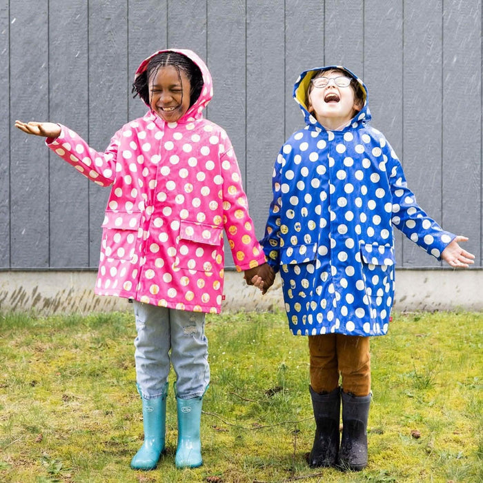 Magnetic Me Raincoat: Blue Polka Dot Emoji