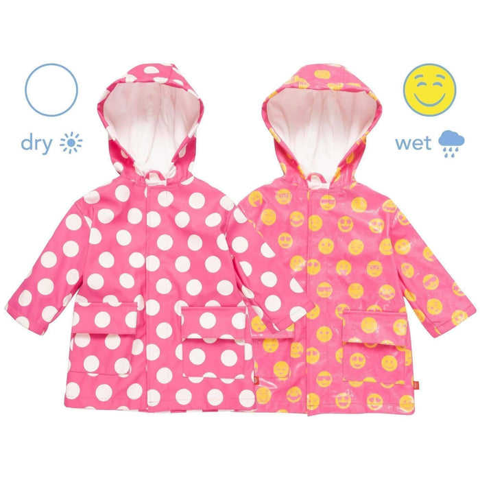 Magnetic Me Raincoat: Pink Polka Dot Emoji