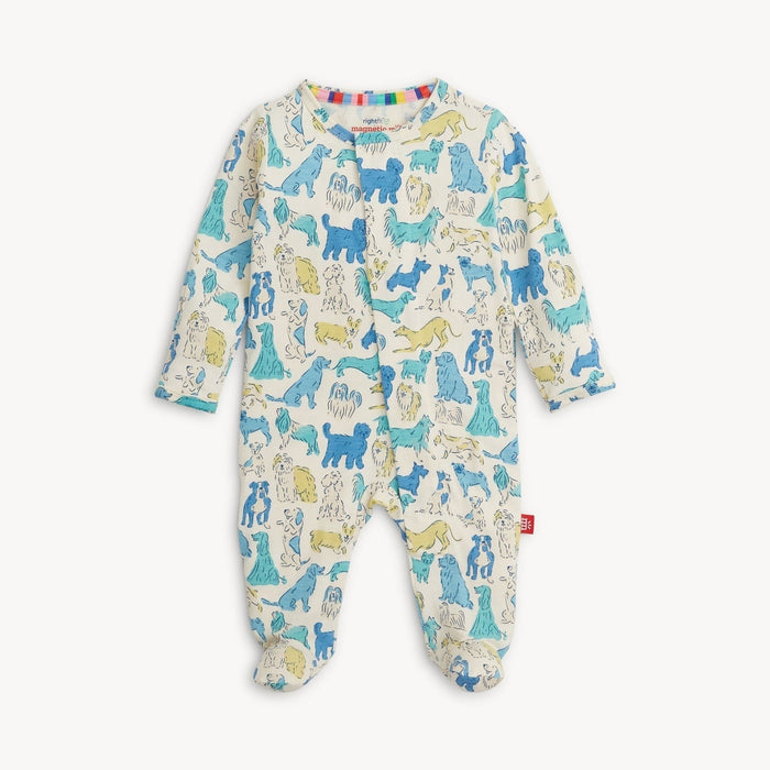 Magnetic Me Right Fit Footie - Blue It's A Paw-ty