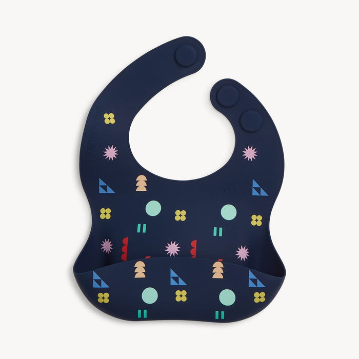 Magnetic Me Silicone Bib - Navy Geo