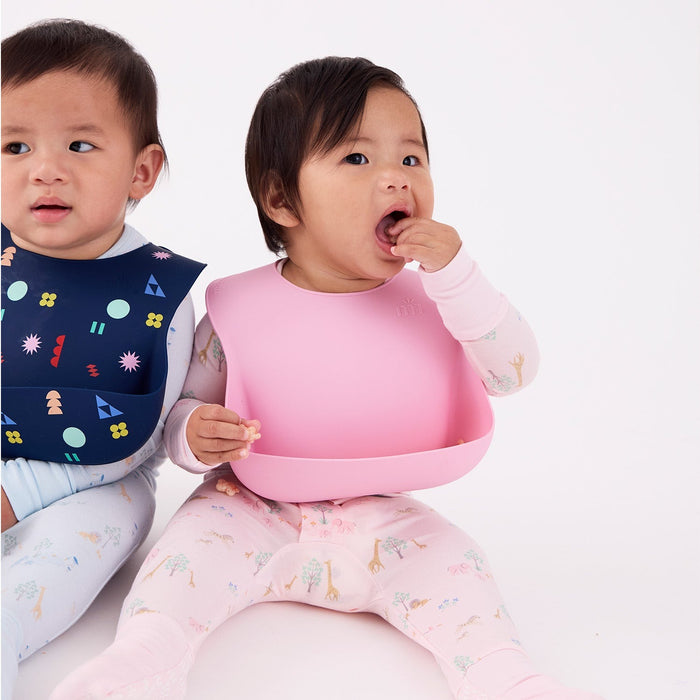 Magnetic Me Silicone Bib - Navy Geo